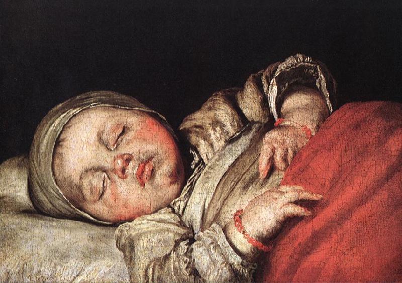 STROZZI, Bernardo Sleeping Child e oil painting image